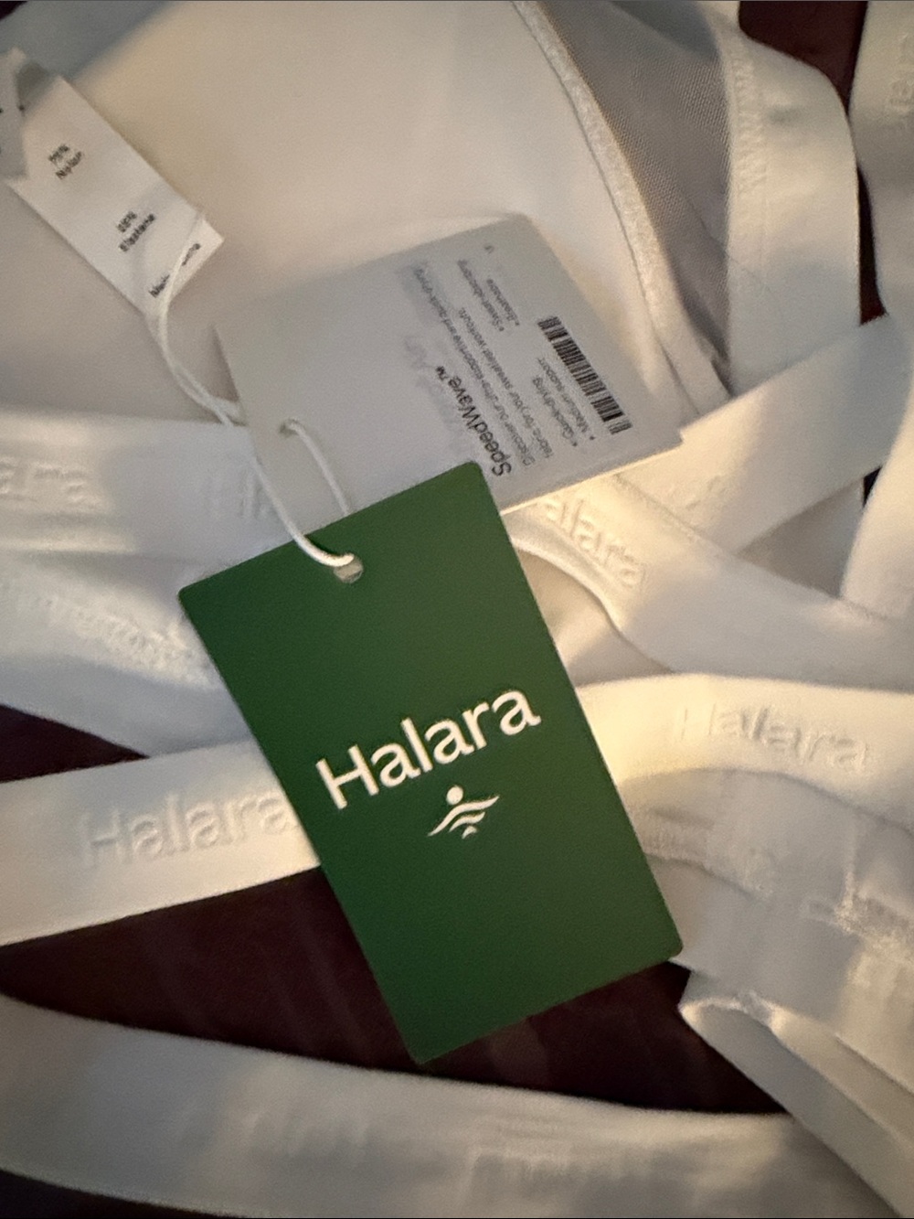 NWT HALARA White Strappy Cross-Back Sport Bra - Picture 4 of 4